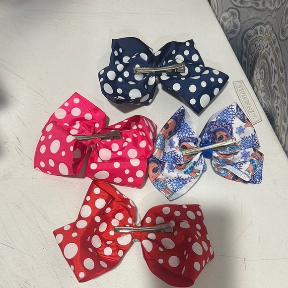 Polka Dot and Patterned Hair Bows Set new - Picture 2 of 3